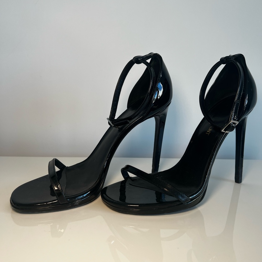 YSL Black strapy heel 37